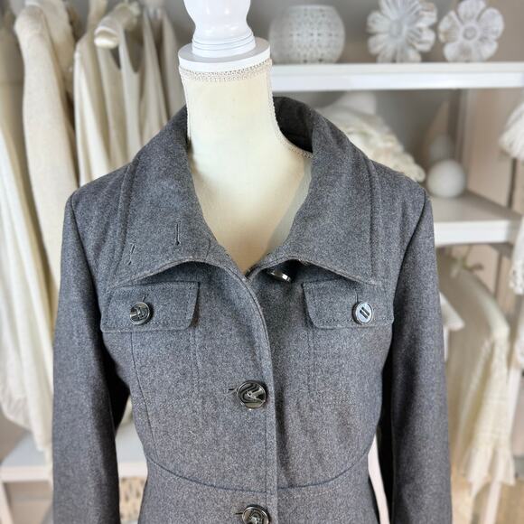 Kenneth Cole size 10 gray wool Peacoat, classic, wool blend office career SI-051 - Picture 4 of 13